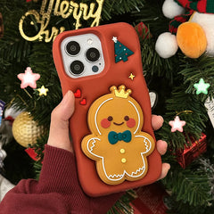 Red Christmas Gingerbread Man Phone Case for iPhone