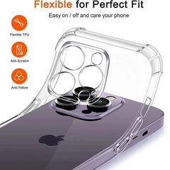 Clear Shockproof Silicone Case for iPhone 6–16 Series