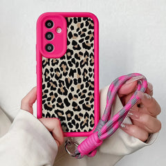 Leopard Wrist Strap Samsung Case