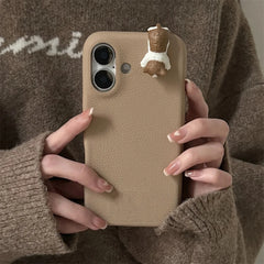 3D Cartoon Lying Cat Leather Phone Case