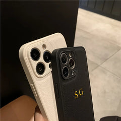 Custom Name Leather Case for iPhone