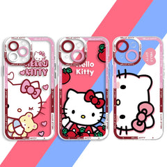 Clear Hello Kitty & Blue Puppy Phone Case for iPhone