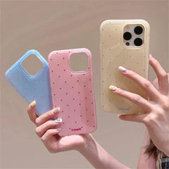 Korean Cute Polka Dot Macaron Color Phone Case