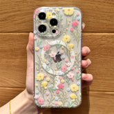 Floral Magsafe Clear Case for iPhone