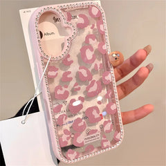 Leopard Print Diamond Border Phone Case