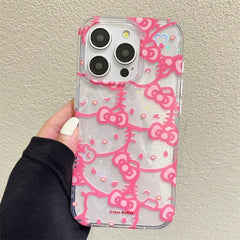 Hello Kitty Bow Full Screen Laser Case for iPhone