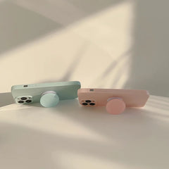 Candy Color Soft Silicone Case with Holder For iPhone Shockproof Plain Bumper