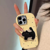 Polka Dot TPU Phone Case with Cat Holder