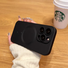 Magsafe Silicone Case with Lens Protector for iPhone