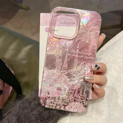 Fireworks Castle Laser Glitter Phone Case