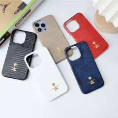 Lizard Pattern Leather iPhone Case