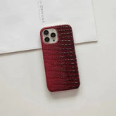 Vintage Coral Leather Phone Case