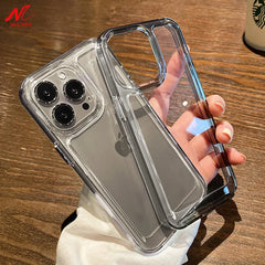 Transparent Acrylic Case with Metal Buttons for iPhone