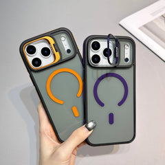 Matte Transparent Magnetic Kickstand Phone Case