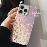 Pink Glitter Floral Phone Case for iPhone