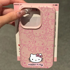 Hello Kitty & Kuromi Y2K Leather Case for iPhone