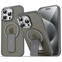 Matte Clear Magnetic Folding Stand Phone Case