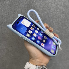 Cat Ear Magnetic Case with Strap for iPhone