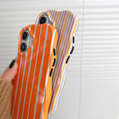 Glossy Stripe Wave Edge Phone Case for iPhone