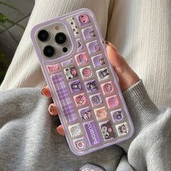 3D Kuromi Hello Kitty Keyboard Case for iPhone