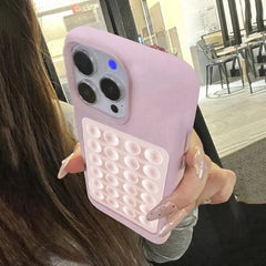 3D Suction Cup Litchi Pattern Phone Case