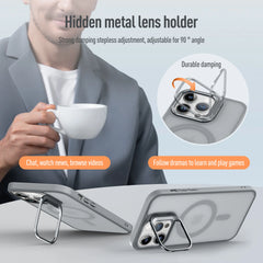 Magnetic Magsafe Case with Metal Lens Stand for iPhone – Matte Shockproof Wireless Charging