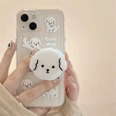 Cute Dog Grip Holder Phone Case