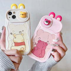 3D Cartoon Ears Sliding Camera Case For iPhone