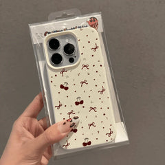 Cherry Bow Leather iPhone Case