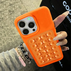3D Suction Cup Litchi Pattern Phone Case