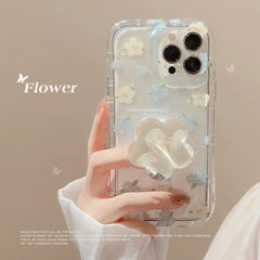 INS Floral Phone Case with Holder For iPhone