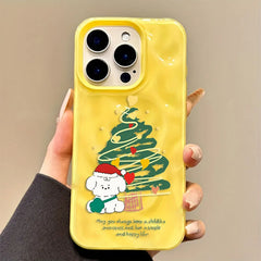 Puppy Christmas Tree Texture Phone Case