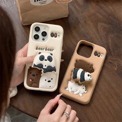 Kawaii Bear Case with Holder for iPhone