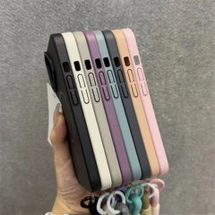 Ultra Thin Matte Magnetic Case with Strap for iPhone