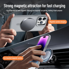 Magnetic Magsafe Case with Metal Lens Stand for iPhone – Matte Shockproof Wireless Charging