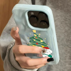 Puppy Christmas Tree Texture Phone Case