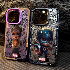 Marvel Ironman & Deadpool Matte iPhone Case