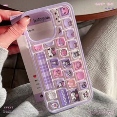 3D Kuromi Hello Kitty Keyboard Case for iPhone