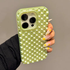 Macaron Color Pearl Beads Phone Case
