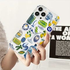 Transparent Seaside Scenery Wine Lemon Phone Case