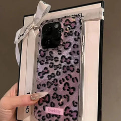 Pink Leopard Tinfoil Pattern Case For iPhone
