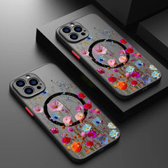 Magnetic Floral Acrylic Phone Case