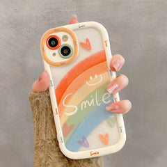 Cute Rainbow Love Heart Smile Phone Case for iPhone