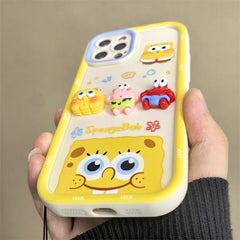 3D SpongeBob & Patrick Case with Strap for iPhone