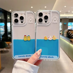 Floating Duck Liquid Phone Case for iPhone
