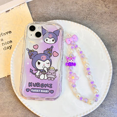 Kuromi & Melody Cartoon Chain Phone Case for iPhone