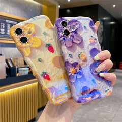 Purple Glitter Floral Case for iPhone