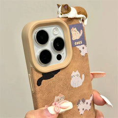 Cat Leather Winter Phone Case