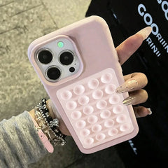 3D Suction Cup Litchi Pattern Phone Case