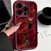 Vintage Rose Art Silicone Phone Case for iPhone